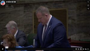 Screen shot of the vimeo video on Sen. Martin's remarks to SB908
